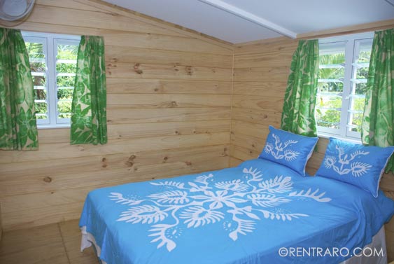 One of 3 bedrooms at Arorangi Retreat rental homes, Rarotonga, Cook Islands
