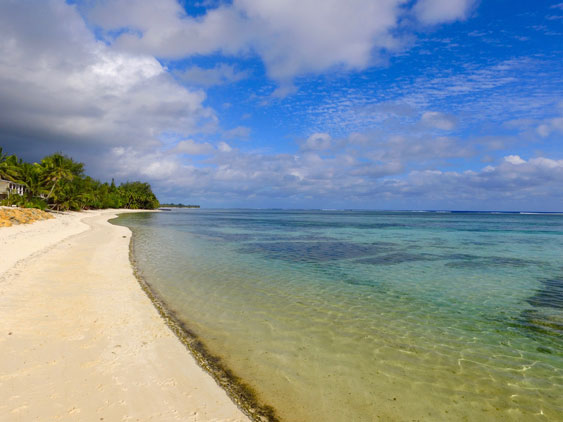 across the road from one of Rarotonga's most beautiful white sand beaches
