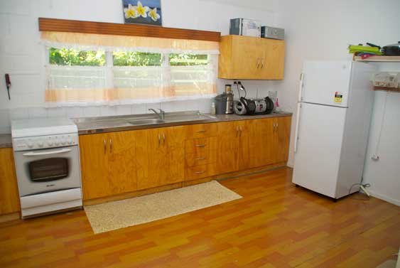 spacious refurbished kitchen at Muri Beach Haven