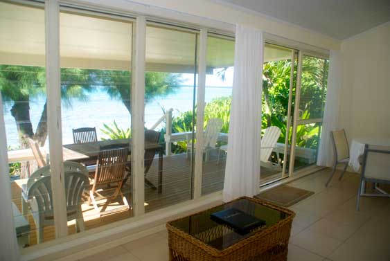 Panoramic views from the living room at Torea, Muri, Rarotong, Cook Islands