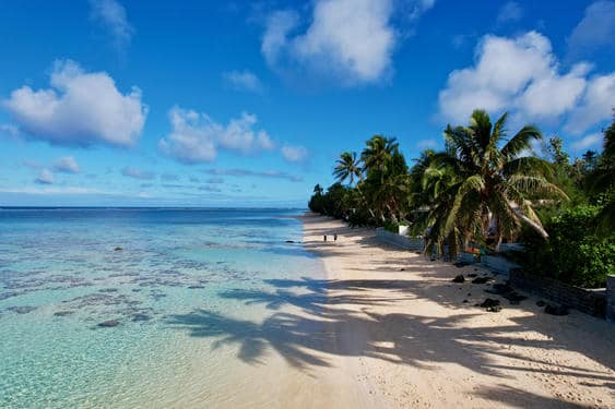 pristine white sand beach right