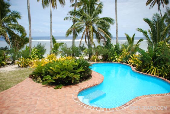 From the verandah you step down to the cool and refreshing swimming pool