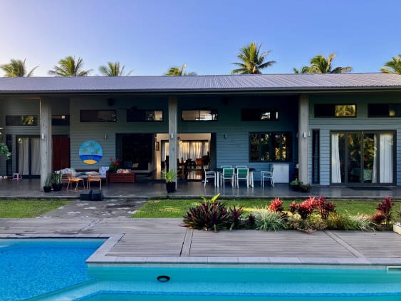 Exterior of house with pool