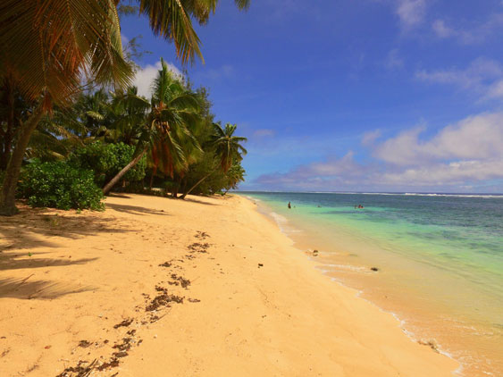 the beach looking left