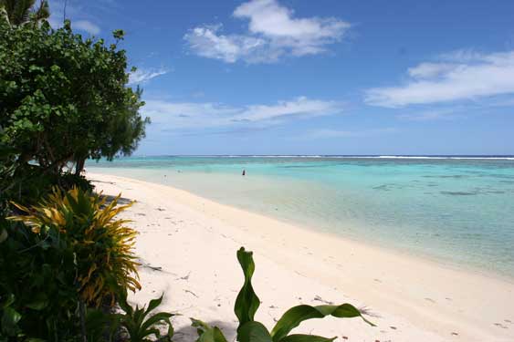 beautiful white sand beach where the swimming & snorkelling is at its best