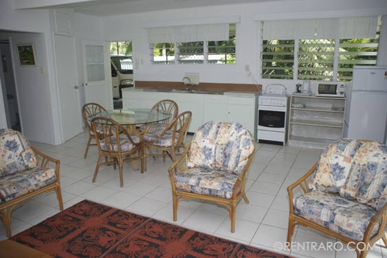 the kitchen in the background is large and part of the main living area