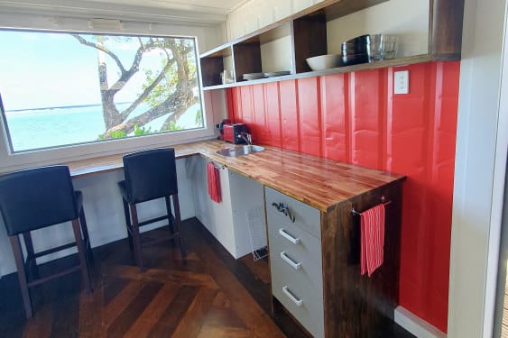 spacious kitchen and workbench