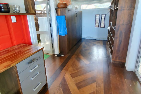  spacious kitchen and the in-wall bed