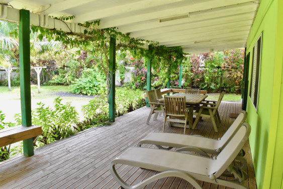 the veranda wraps around half the house